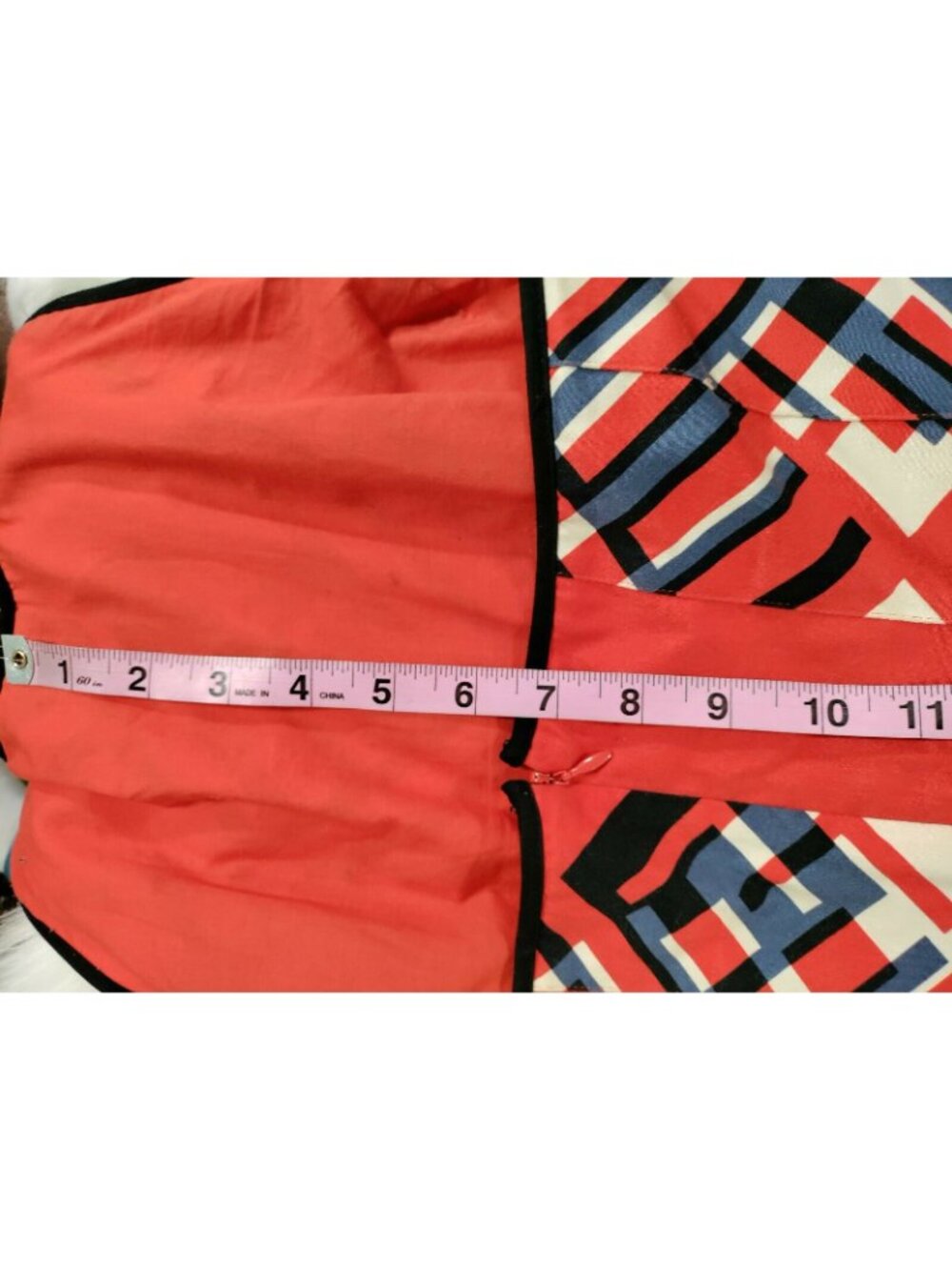 Calvin Klein Womens Fit & Flare with Pockets 8 Red Multi-Color Size M Geometric - Picture 6 of 11